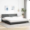vidaXL Cadre de lit sans matelas Hanko gris fonc&eacute; 200x200 cm tissu