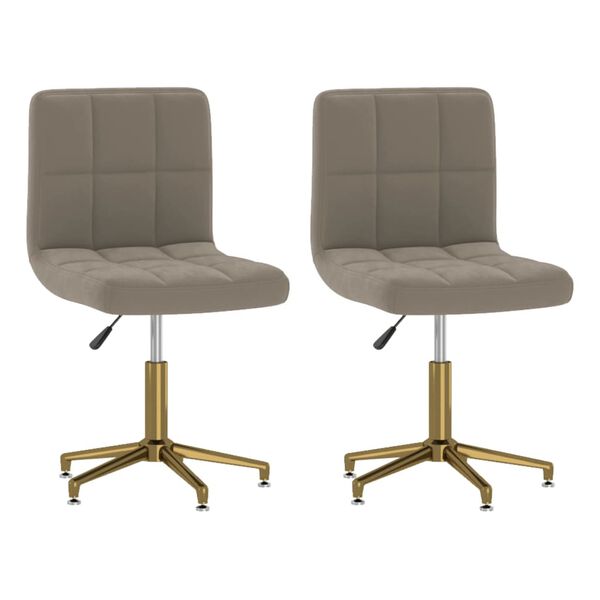 vidaXL Chaises pivotantes &agrave; manger lot de 2 gris clair velours