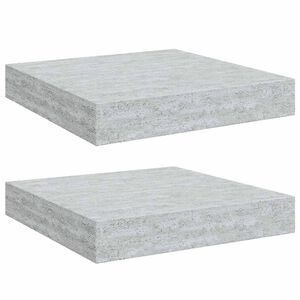 vidaXL &Eacute;tag&egrave;res murales flottantes 2 pcs gris b&eacute;ton 23x23,5x3,8 cm MDF