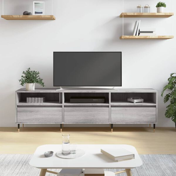 vidaXL Meuble TV sonoma gris 150x30x44,5 cm bois d'ing&eacute;nierie