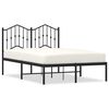 vidaXL Cadre de lit m&eacute;tal sans matelas avec t&ecirc;te de lit noir 120x190cm