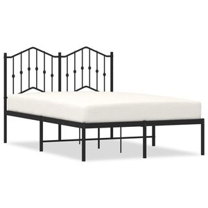 vidaXL Cadre de lit m&eacute;tal sans matelas avec t&ecirc;te de lit noir 120x190cm