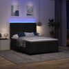 vidaXL Lit &agrave; ressort LED avec matelas Noir 140 x 190 cm tissu