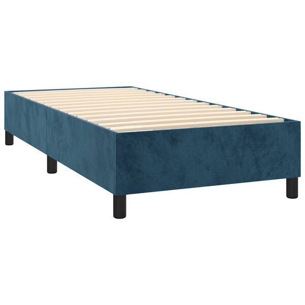 vidaXL Sommier &agrave; lattes de lit avec matelas Bleu fonc&eacute; 90x190 cm