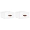 vidaXL Tables de chevet murales 2 pcs blanc brillant 35x35x20 cm