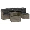 vidaXL Salon de jardin 6 pcs avec coussins gris r&eacute;sine tress&eacute;e