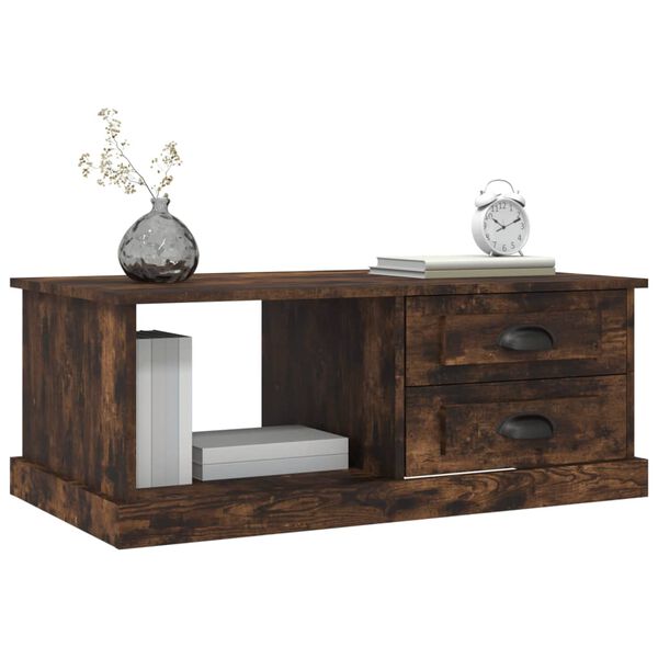 vidaXL Table basse Chêne fumé 90x50x35 cm Bois d'ingénierie