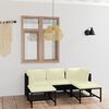 vidaXL Salon de jardin 5 pcs avec coussins Résine tressée Noir