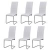 vidaXL Chaises &agrave; manger cantilever lot de 6 blanc similicuir