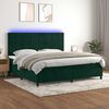 vidaXL Sommier &agrave; lattes de lit matelas et LED Vert fonc&eacute; 200x200 cm