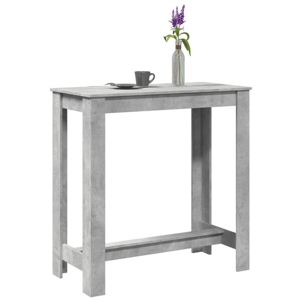vidaXL Table de bar gris b&eacute;ton 102x50x103,5 cm bois d'ing&eacute;nierie
