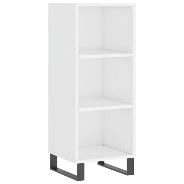 vidaXL Buffet blanc brillant 34,5x32,5x90 cm bois d'ing&eacute;nierie