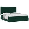 vidaXL Cadre de lit ottoman avec matelas vert fonc&eacute; 200x200 cm velours