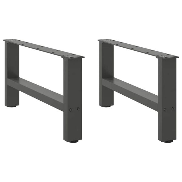 vidaXL Pieds de table basse Anthracite 2 pi&egrave;ces 70 x (30-31) cm Acier