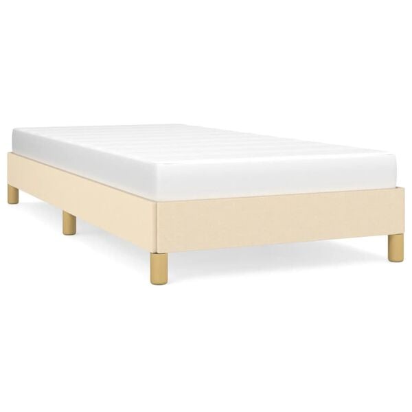 vidaXL Cadre de lit sans matelas cr&egrave;me 90x200 cm tissu