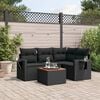 vidaXL Salon de jardin 5 pcs avec coussins noir r&eacute;sine tress&eacute;e