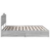 vidaXL Lit de Rangement Gris Sonoma 200 x 200 cm Bois d'ing&eacute;nierie