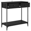 vidaXL Table console Ch&ecirc;ne noir 75 x 34,5 x 75 cm Bois d'ing&eacute;nierie