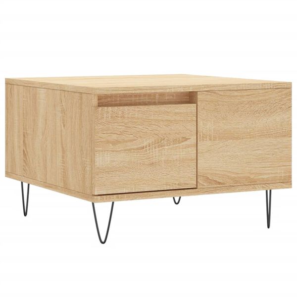 vidaXL Table basse ch&ecirc;ne sonoma 55x55x36,5 cm bois d'ing&eacute;nierie