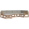 vidaXL Ensemble de canap&eacute;s d'ext&eacute;rieur 6 pc Naturel et gris clair