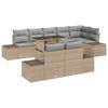 vidaXL Ensemble de canap&eacute; de jardin 9 pc Beige polyrotin