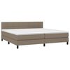 vidaXL Sommier &agrave; lattes de lit avec matelas Taupe 200x200 cm Tissu