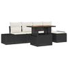 vidaXL Ensemble de canap&eacute; de jardin 6 pc Noir polyrotin