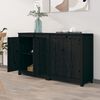 vidaXL Buffets 2 pcs noir 70x35x80 cm bois massif de pin