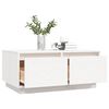 vidaXL Table basse Blanc 80x50x35 cm Bois massif de pin