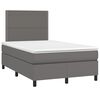 vidaXL Sommier &agrave; lattes de lit avec matelas Gris 120x200 cm Similicuir