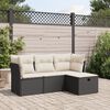 vidaXL Salon de jardin 4 pcs avec coussins noir r&eacute;sine tress&eacute;e