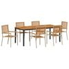 vidaXL Ensemble de salle &agrave; manger pour jardin 7 pcs Beige et Marron