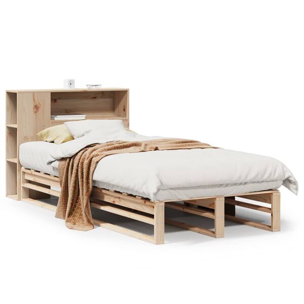 vidaXL Lit biblioth&egrave;que sans matelas 100x200 cm bois massif