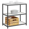 vidaXL Rangement de cuisine avec &eacute;tag&egrave;re Argent 60 x 50 x 92 cm Acier