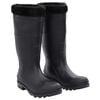 vidaXL Bottes de pluie avec chaussettes amovibles noir taille 41 PVC