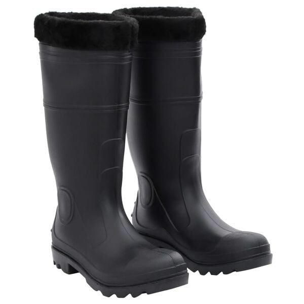 vidaXL Bottes de pluie avec chaussettes amovibles noir taille 41 PVC
