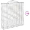 vidaXL Paniers &agrave; gabions arqu&eacute;s 20 pcs 200x50x200/220 cm Fer galvanis&eacute;