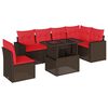 vidaXL Ensemble de canap&eacute; de jardin 7 pcs avec coussins marron