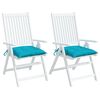 vidaXL Coussins de chaise lot de 2 turquoise 40x40x7 cm tissu