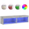 vidaXL Meubles TV avec lumi&egrave;res LED 2 pcs gris b&eacute;ton 60x30x30 cm