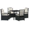 vidaXL Ensemble de salle &agrave; manger pour jardin 5 pcs Noir polyrotin