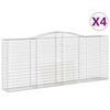 vidaXL Paniers &agrave; gabions arqu&eacute;s 4 pcs 400x50x160/180 cm fer galvanis&eacute;