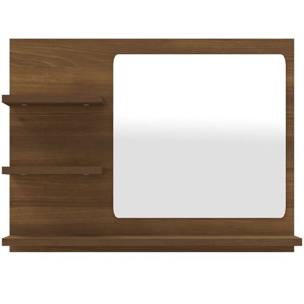 vidaXL Miroir de bain Ch&ecirc;ne marron 60x10,5x45 cm Bois d'ing&eacute;nierie