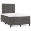 vidaXL Sommier &agrave; lattes de lit et matelas Gris fonc&eacute; 120x200cm Velours