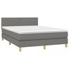 vidaXL Sommier &agrave; lattes de lit avec matelas Gris fonc&eacute; 140x200cm Tissu