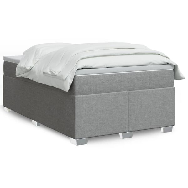 vidaXL Sommier &agrave; lattes de lit avec matelas Gris clair 120x200cm Tissu