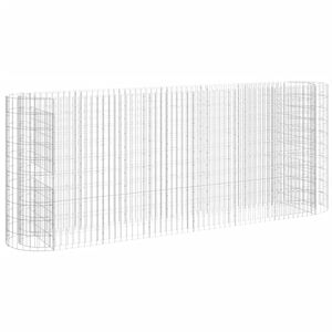 vidaXL Lit sur&eacute;lev&eacute; &agrave; gabion Fer galvanis&eacute; 260x50x100 cm