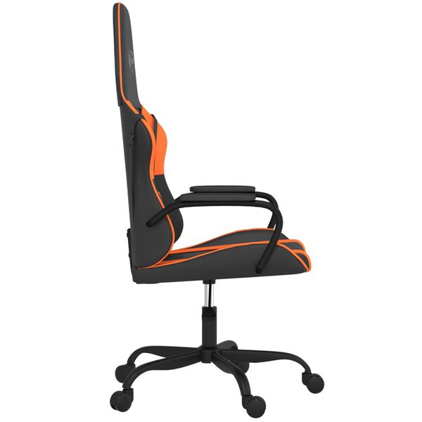 vidaXL Chaise de jeu Noir et orange Similicuir