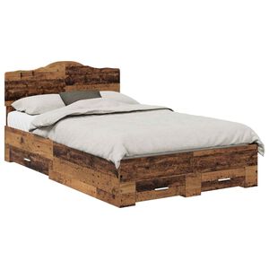 vidaXL Cadre de lit Bois ancien 120 x 190 cm Bois d'ing&eacute;nierie