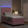 vidaXL Lit &agrave; ressort LED avec matelas Rose 90 x 200 cm tissu